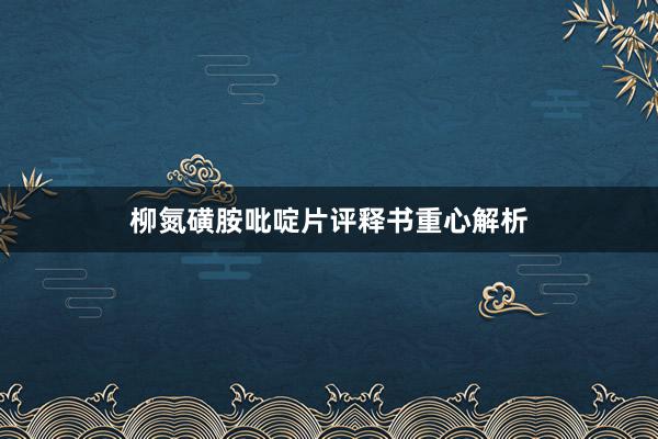 柳氮磺胺吡啶片评释书重心解析