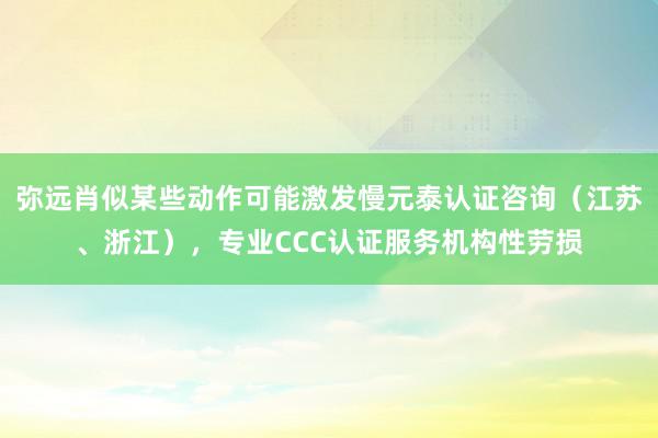弥远肖似某些动作可能激发慢元泰认证咨询（江苏、浙江），专业CCC认证服务机构性劳损